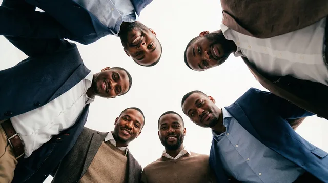 circle, teamwork, unity, nature, men, perspective, sky, success, diversity, business, community, strength, collaboration, group, bottom-view, partnership, professional, together, trust, leadership, bond, ai generated. Community management key metrics: honest denominators